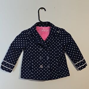 Cherokee Navy and White Bee Pea Coat Size 4T